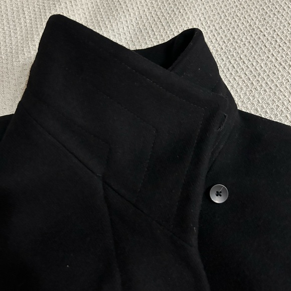 Cole Haan Black Standar Collar Wool-Blend Coat. - Picture 8 of 11